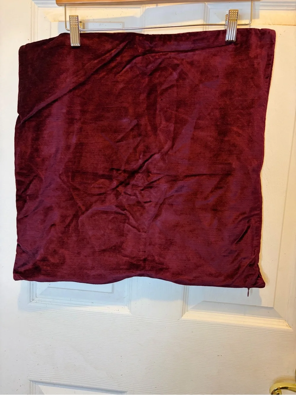 West Elm Burgundy Velvet Pillow Cover 20x20